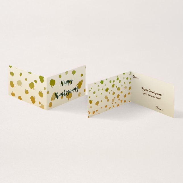 Tarjeta plegada de calabazas de Acción de Gracias (Interior y exterior)