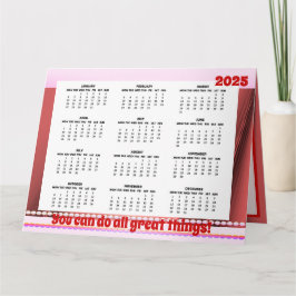 Tarjeta plegada de calendario simple y simple 2025