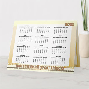 Tarjeta plegada de calendario simple y simple 2025