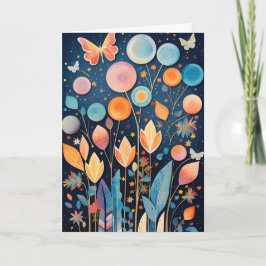 Tarjeta plegada de color arcoiris mágico color de 