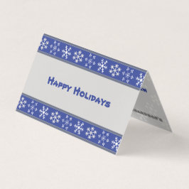 Tarjeta plegada de copo de nieve azul y blanco #Ho