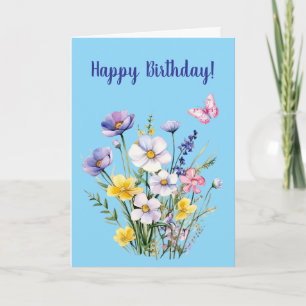 Tarjeta plegada de cumpleaños feliz