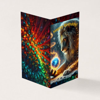 Tarjeta plegada de cumpleaños feliz