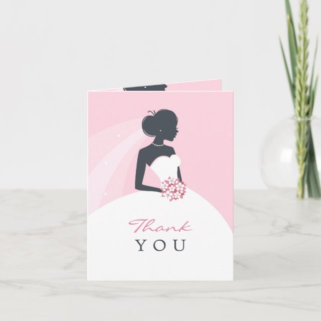 Tarjeta plegada de ducha de novia de agradecimient (Anverso)