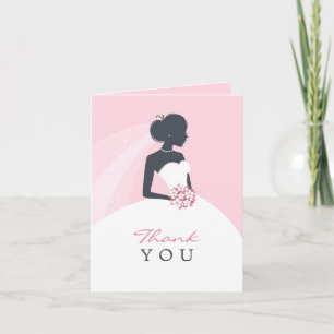 Tarjeta plegada de ducha de novia de agradecimient