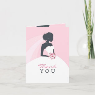 Tarjeta plegada de ducha de novia de agradecimient