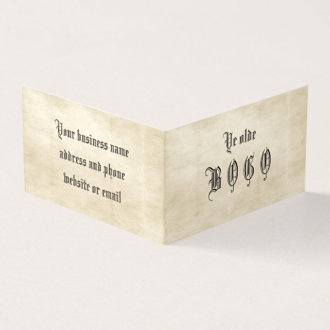 Tarjeta plegada de fidelidad BOGO de pergamino de  (Exterior)