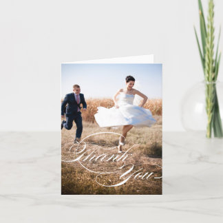 TARJETA PLEGADA DE FOTO DE AGRADECIMIENTO DE BODAS