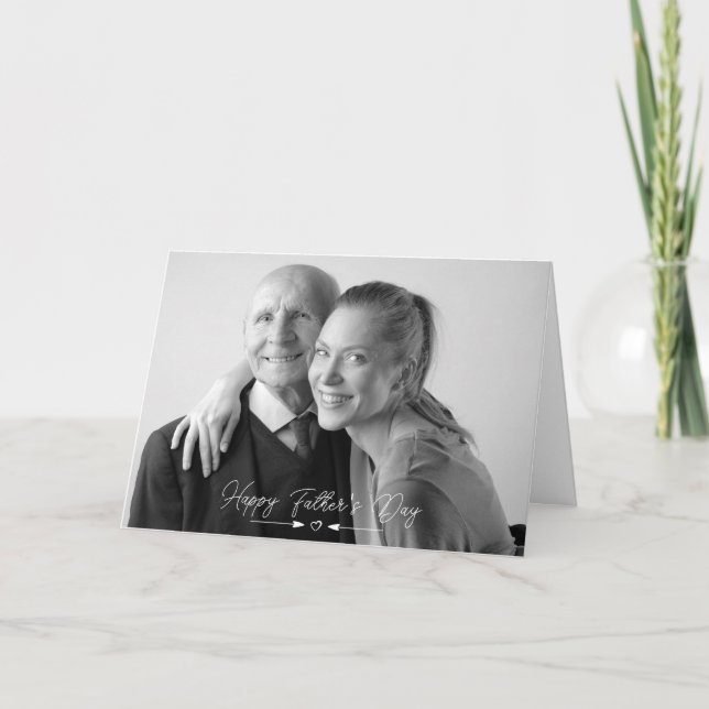 Tarjeta plegada de foto del Día del Padre Feliz (Anverso)