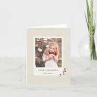 Tarjeta plegada de foto festividad para Navidades