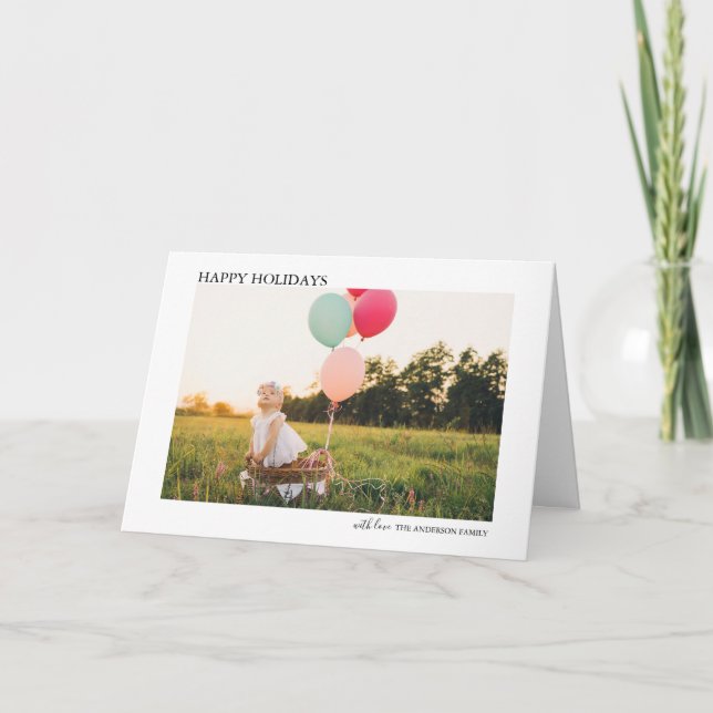 Tarjeta plegada de foto única para Navidades minim (Anverso)