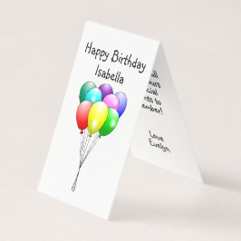 Tarjeta Plegada de Globos de Cumpleaños Feliz