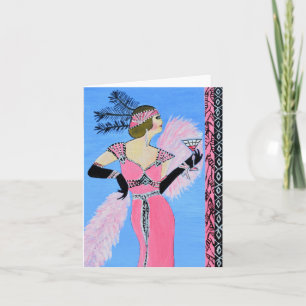 Tarjeta plegada de invitación de dama hermosa