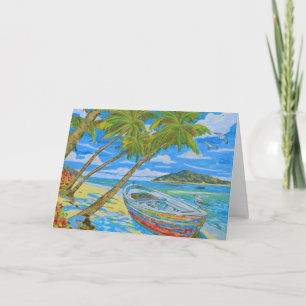 Tarjeta plegada de invitación Escena Tropical