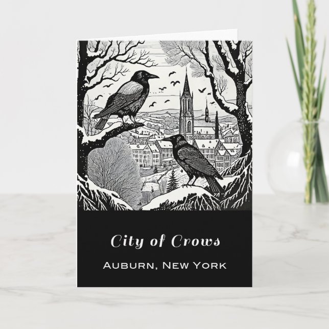 Tarjeta plegada de la ciudad de los cuervos 5x7, e (Anverso)