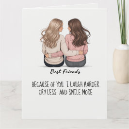 Tarjeta plegada de los mejores amigos - Vista post