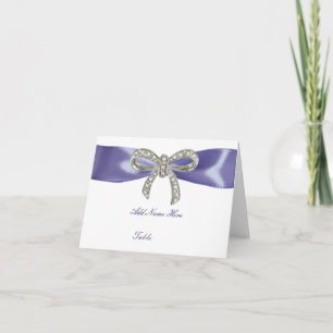Tarjeta plegada de mesa plegada de color azul viol