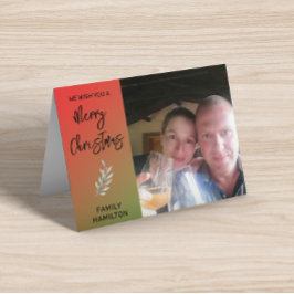 Tarjeta plegada de Navidades de la familia fotográ