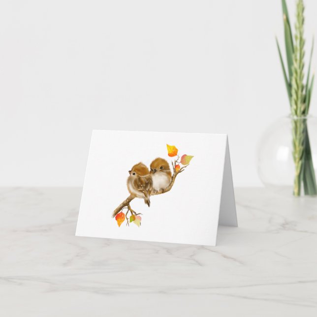 Tarjeta plegada de pájaro en blanco para todas las (Anverso)