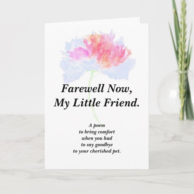 Tarjeta plegada de poema Mascota de simpatía (Anverso)