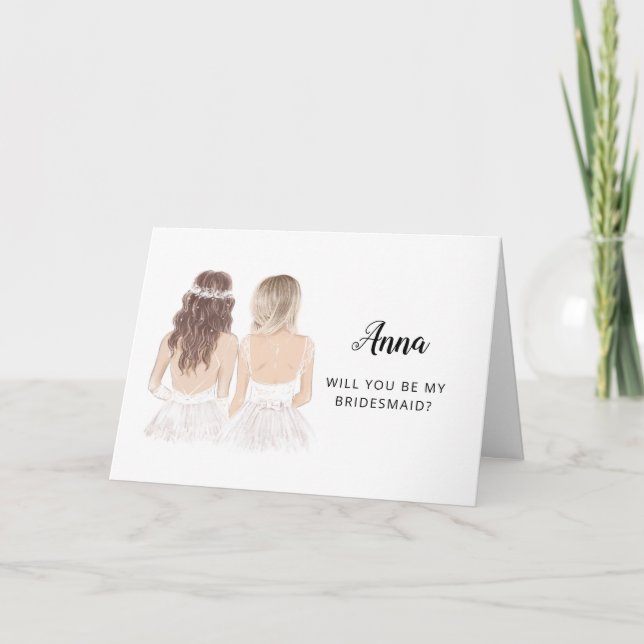 Tarjeta Plegada de Propuesta de Dama de Honor (Anverso)