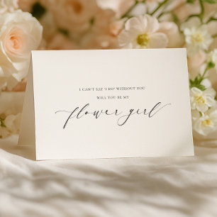 Tarjeta plegada de propuesta para niña de las flor
