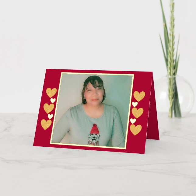 Tarjeta plegada de Relieve metalizado dorado de fo (Anverso)