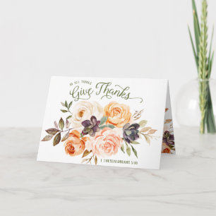 Tarjeta Plegada de Rosas Florales 'Dad Gracias en 