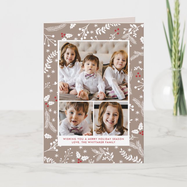 Tarjeta plegada de vacaciones para Navidades de in (Anverso)