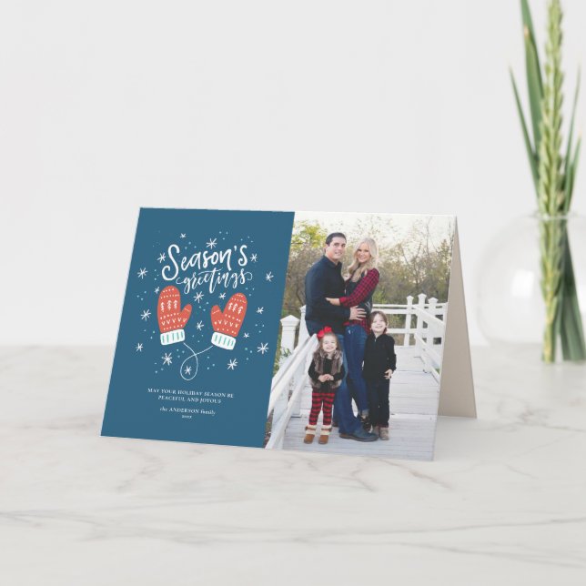 Tarjeta plegada de vacaciones para Navidades Hygge (Anverso)