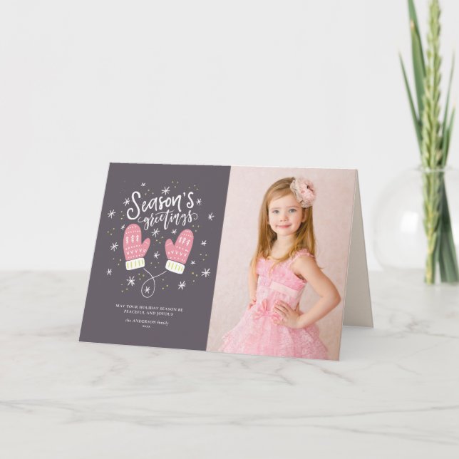 Tarjeta plegada de vacaciones para Navidades Hygge (Anverso)