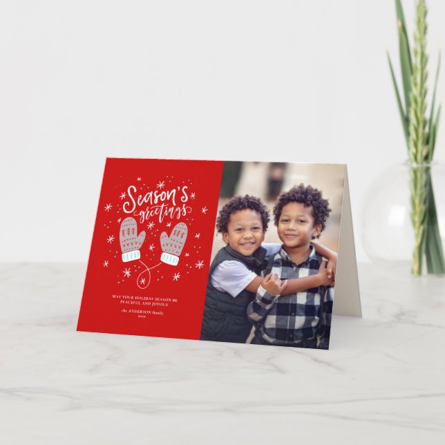 Tarjeta plegada de vacaciones para Navidades Hygge (Anverso)