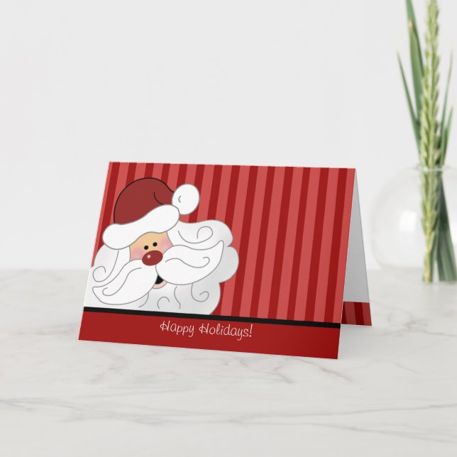 Tarjeta plegada de vacaciones para Navidades SANTA (Anverso)