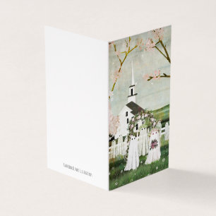 Tarjeta plegada del Boda fantasma en blanco