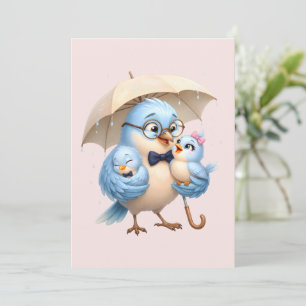 Tarjeta Plegada del Pájaro Padre para Papá