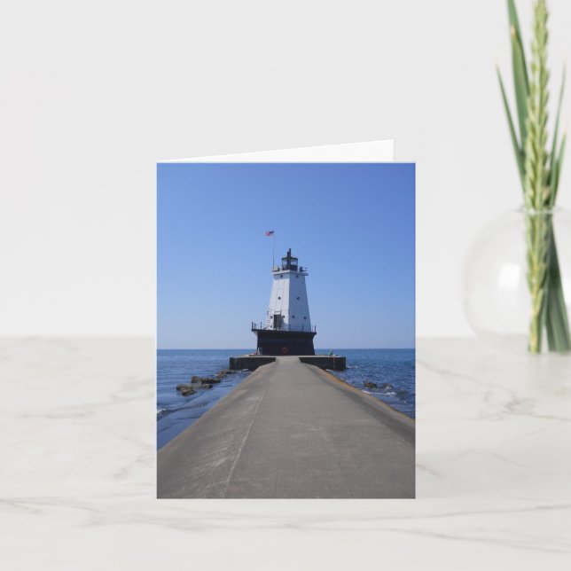 Tarjeta plegada en blanco del faro de Pierhead nor (Anverso)