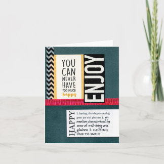 Tarjeta plegada feliz 4"x5.6"