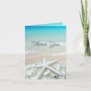 Tarjeta plegada Floral Starfish Ocean