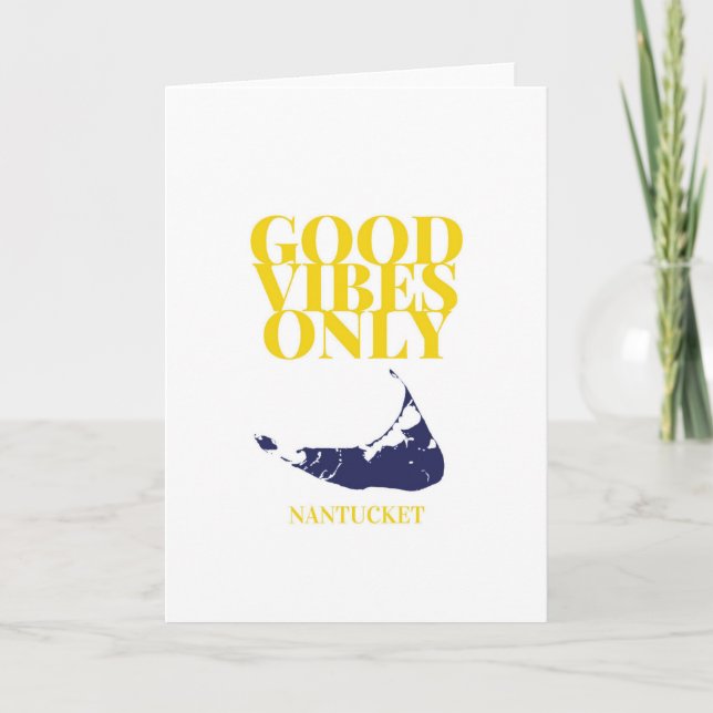 Tarjeta plegada Good Vibes Nantucket (Anverso)