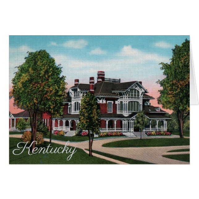 Tarjeta plegada Kentucky Mansion Blank (Anverso (Horizontal))
