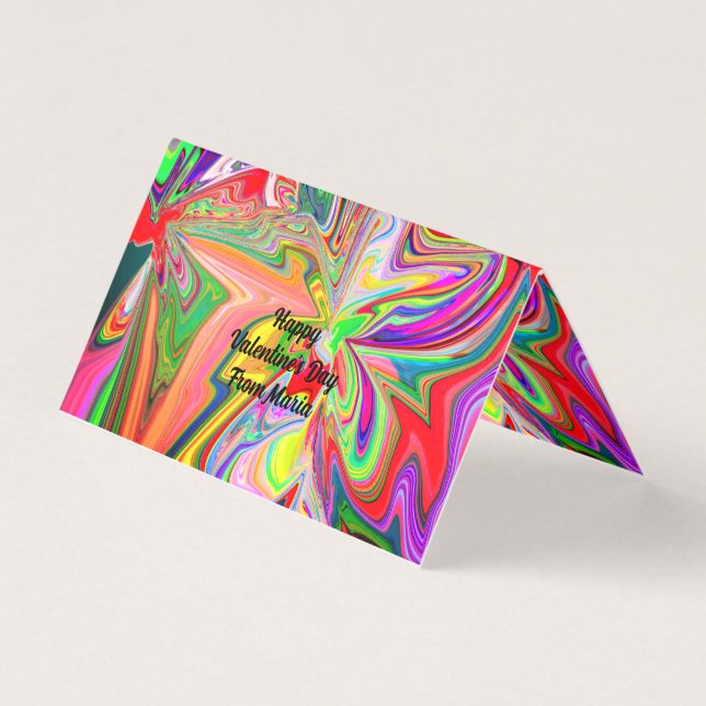 Tarjeta plegada líquida única de mármol abstracto (Anverso)