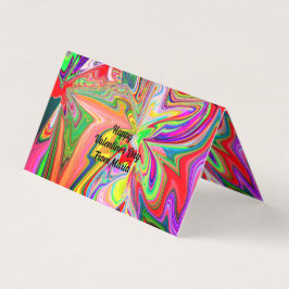 Tarjeta plegada líquida única de mármol abstracto