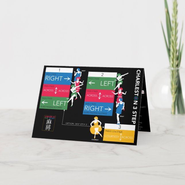 Tarjeta plegada Mah Jongg Charleston (Anverso)