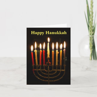 Tarjeta plegada Menorah and Candles Hanukkah