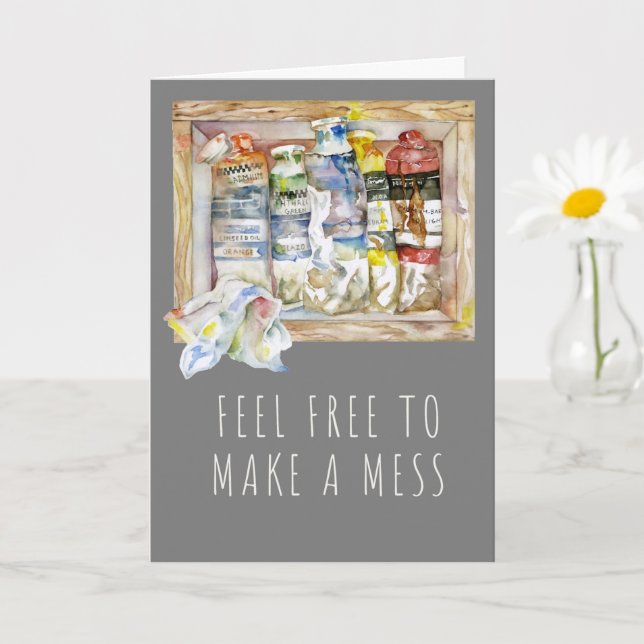 Tarjeta plegada Mess Paint Tubes 5x7 (Planta pequeña)
