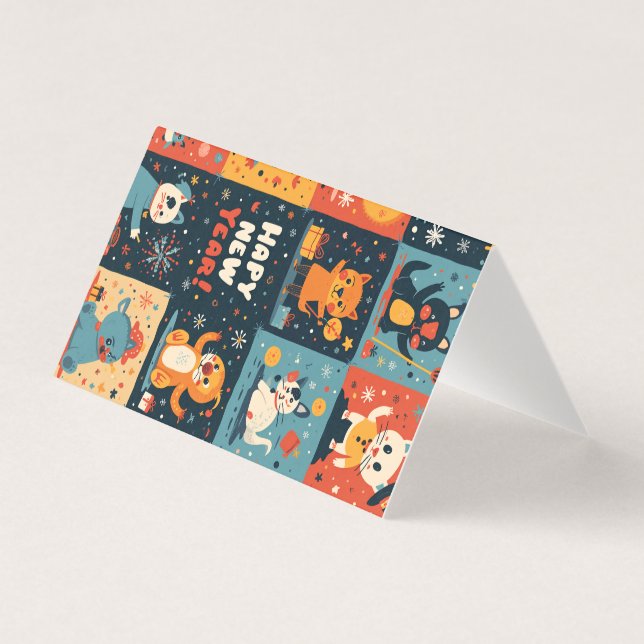 Tarjeta plegada para Año Nuevo (Anverso)