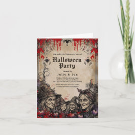 Tarjeta plegada para fiesta anual de Halloween gót