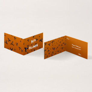 Tarjeta plegada para Gorras brujos de Halloween