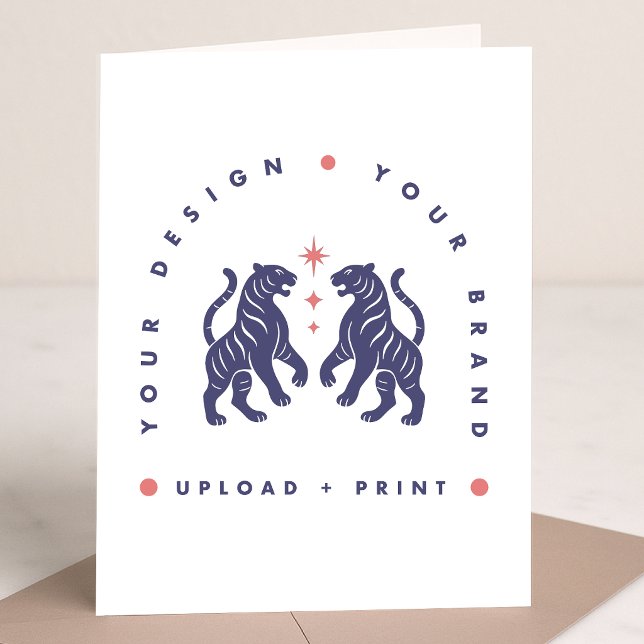 Tarjeta Plegada Personalizada 5x7 | Tarjetas con D (Upload your artwork and turn this card into greetings, branding, or stylish thank you cards)