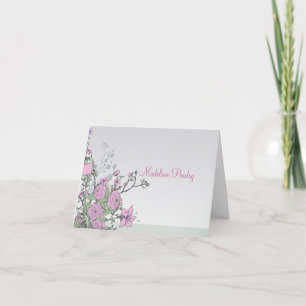 Tarjeta plegada personalizada Dahlias and Lilies